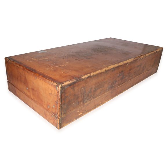 Louis Vuitton Vintage Brown Leather & Wood Trunk - Picture 5 of 7